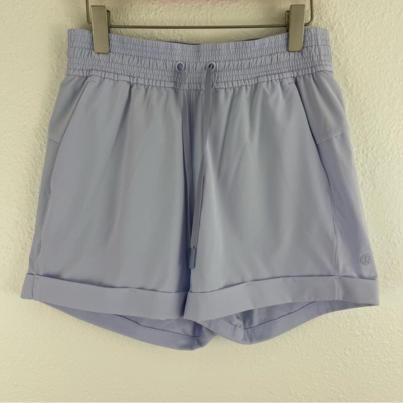 LULULEMON Berry Mist Blue Spring Break Away Short *4-Way Stretch 3" Shorts - Picture 5 of 12